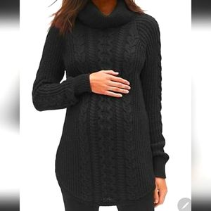 GAP Maternity Black Cable Knit Turtleneck Sweater XS